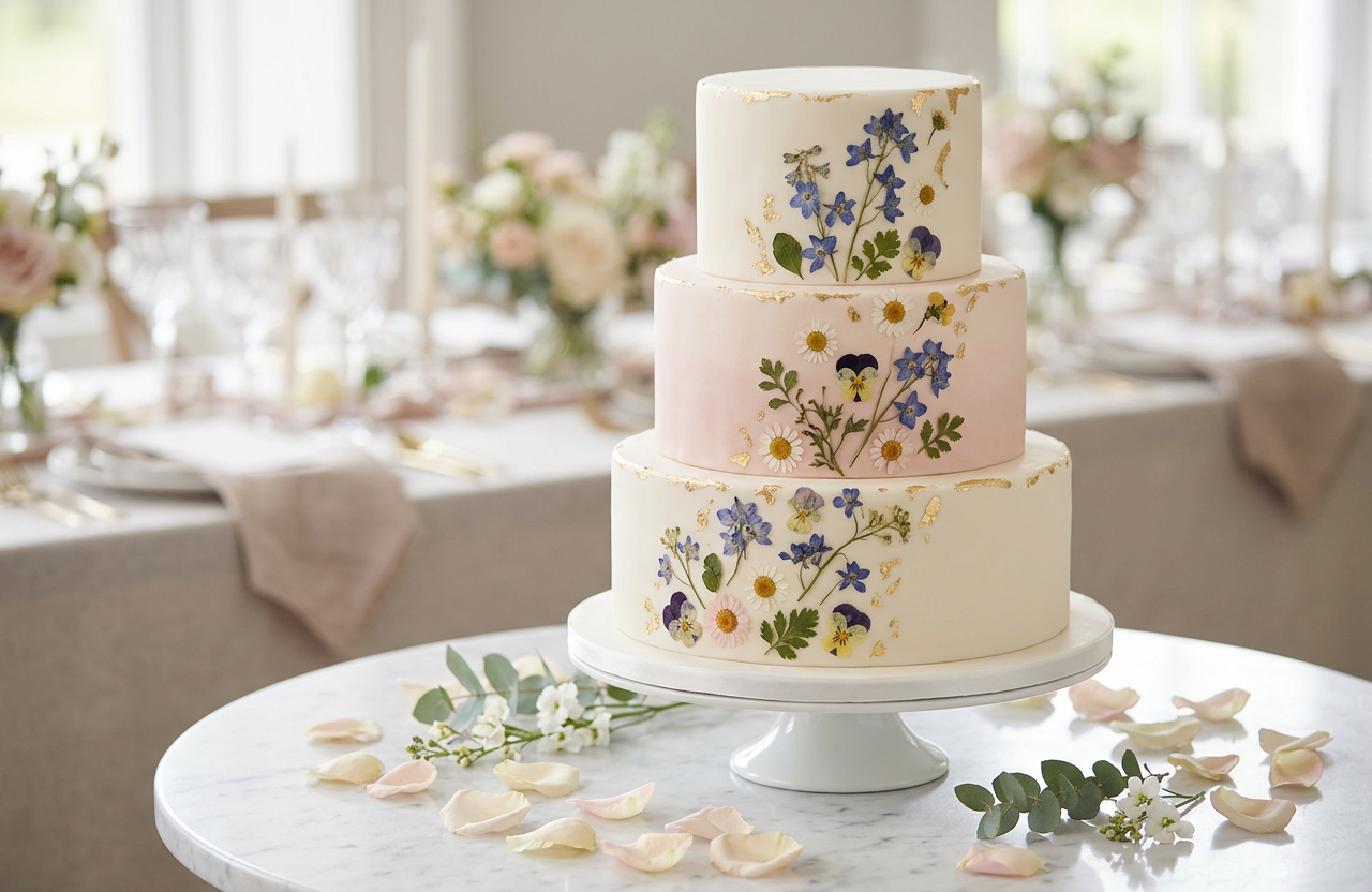 Elegant tiered wedding cake